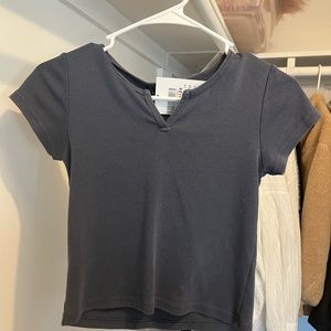 Blue Brandy Meville Cropped Tee. Never wore, tags still on!